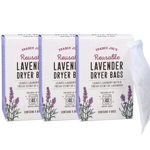3 Pack Trader Joe’s Reusable Scented Lavender Dryer Bags 12 Total Bags